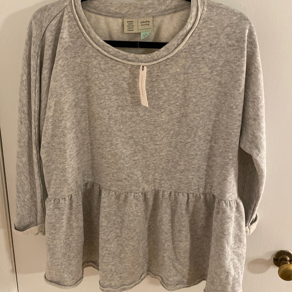 Anthropologie peplum sweatshirt top